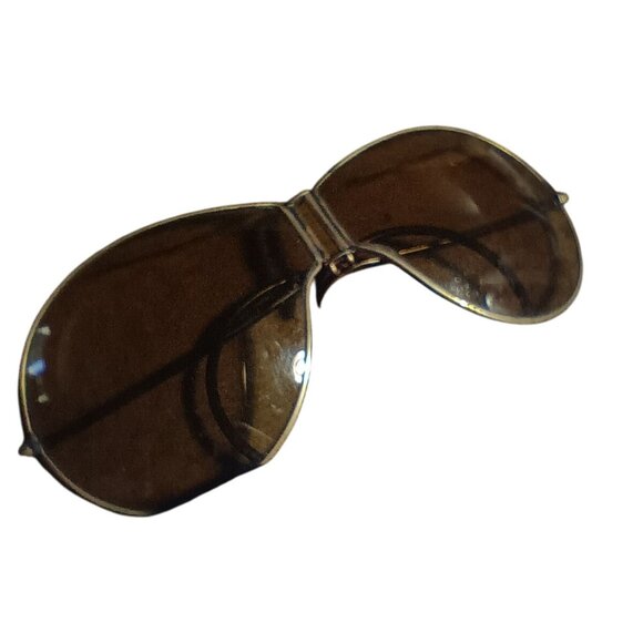 1920's Antique Vintage Sunglasses Amber Outinglas Motorcycle / Aviation Folding - Picture 8 of 10